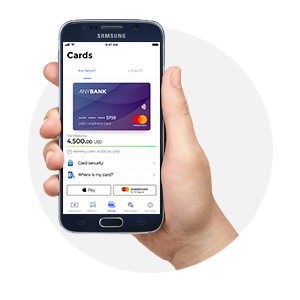 hand holding a smartphone with the Openpay demo